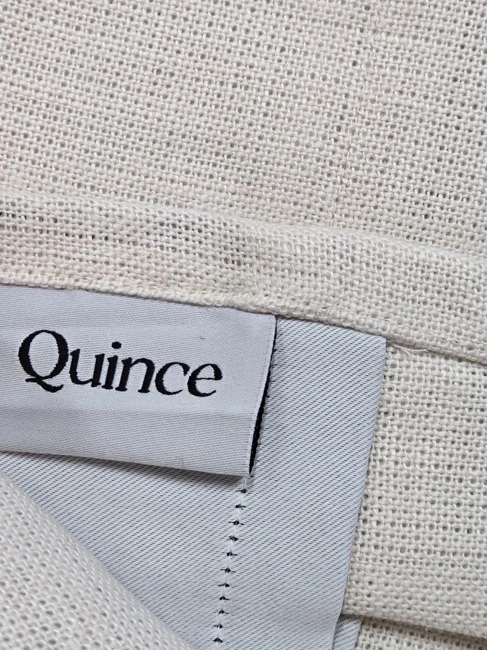 NWT QUINCE Set 2 48x108 Heavyweight European Linen Blackout Curtains Sand 9196